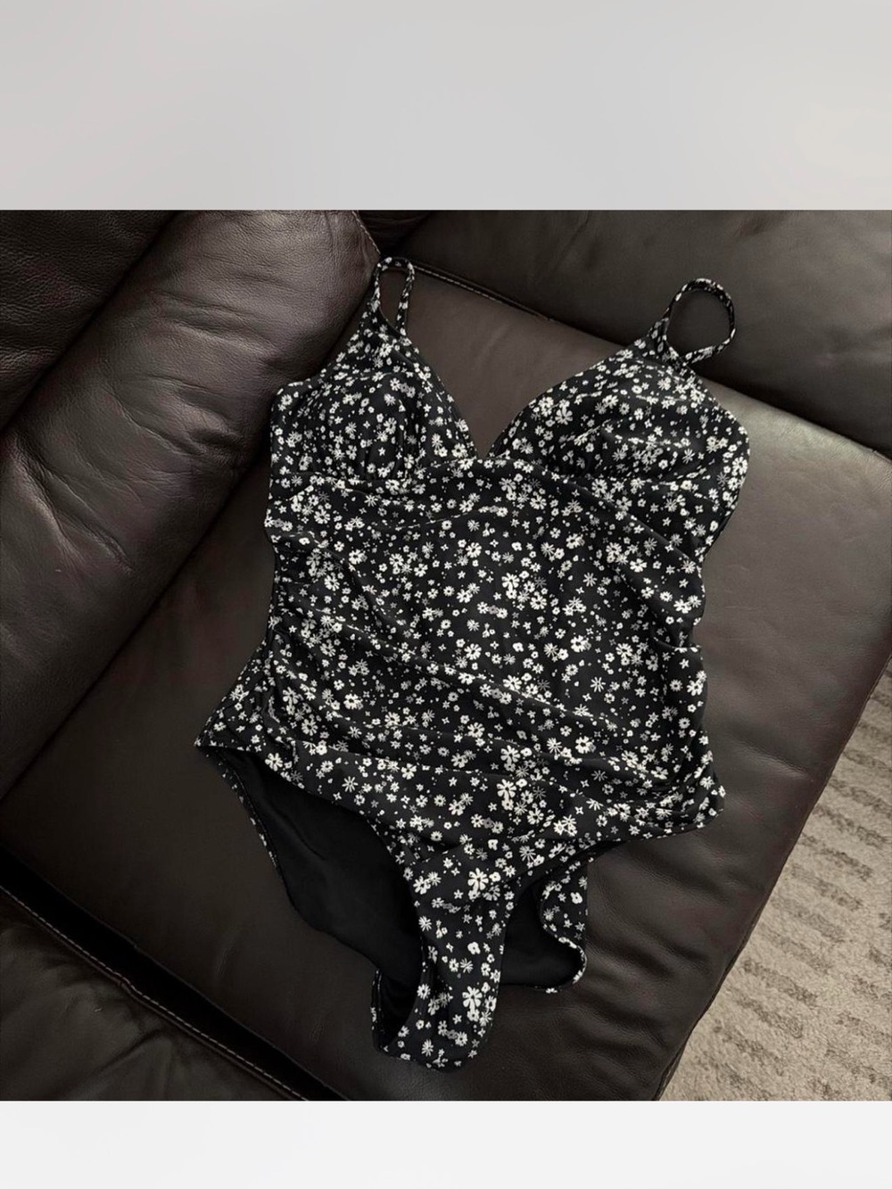 Cupshe Black Floral One-Piece Swimsuit